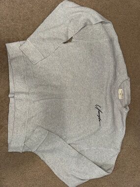 YoungLA Light Gray Crewneck Sweatshirt with Script Logo
